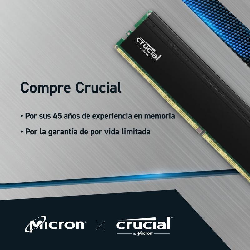 Kit de Memória RAM Crucial Pro 32GB (2x16GB) DDR4 3200MHz